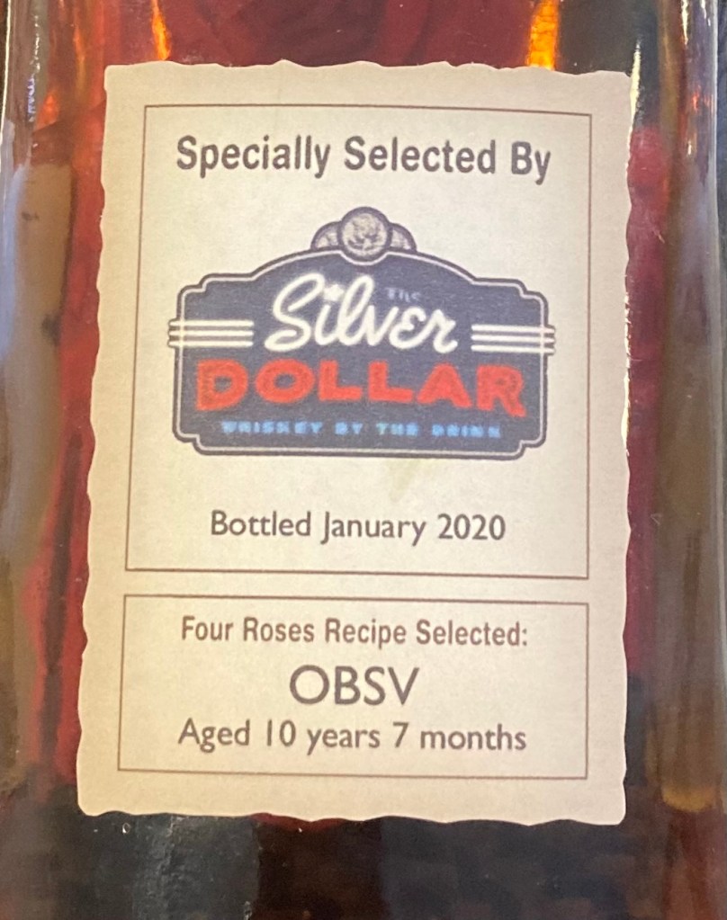 Four Roses OBSV bourbon side label 