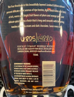 Four Roses 2021 Limited Edition Small Batch Kentucky Straight Bourbon Whiskey Back Label
