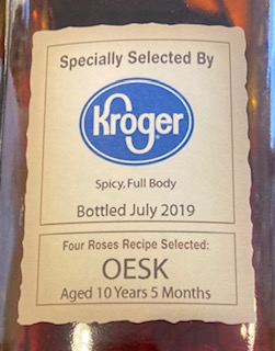 Four Roses OESK Kentucky Straight Bourbon Whiskey Side Label