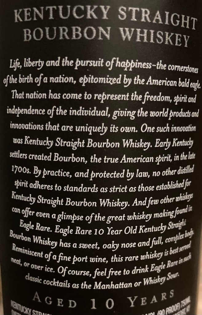 Eagle Rare Back Label