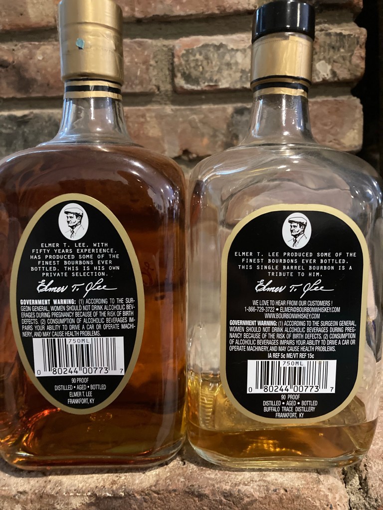 Elmer T Lee Back Label Comparison 