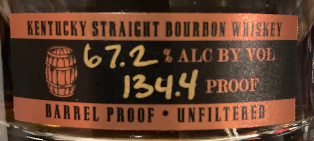 Stagg Jr Alcohol Percentage and Proof on Front Label
