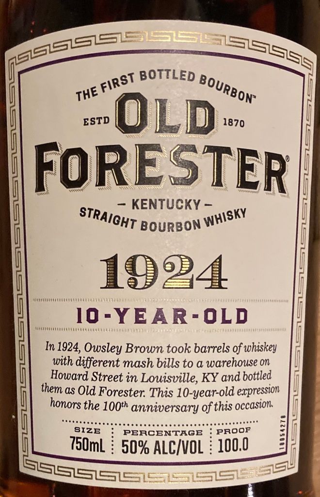 Old Forester 1924 Front Label 
