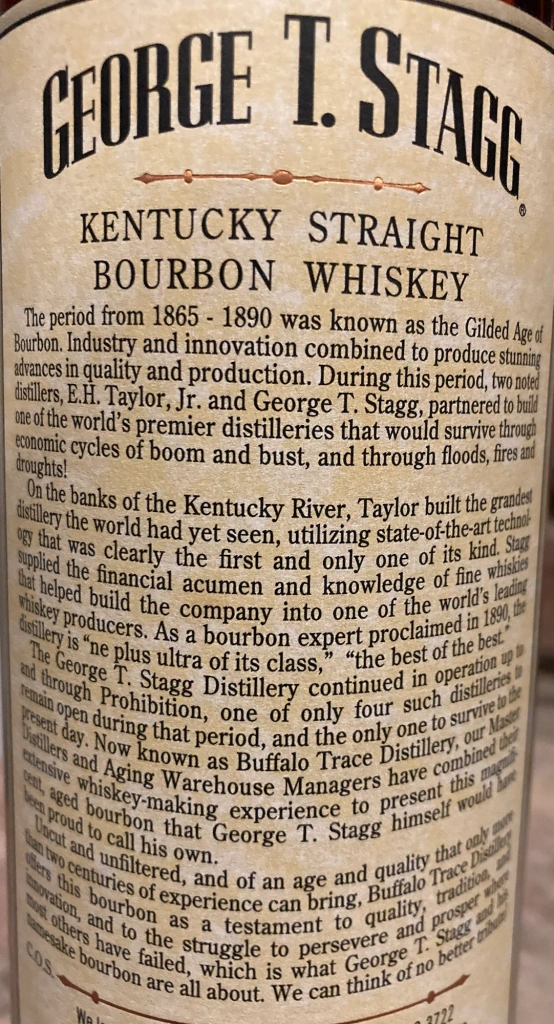 George T Stagg Back Label
