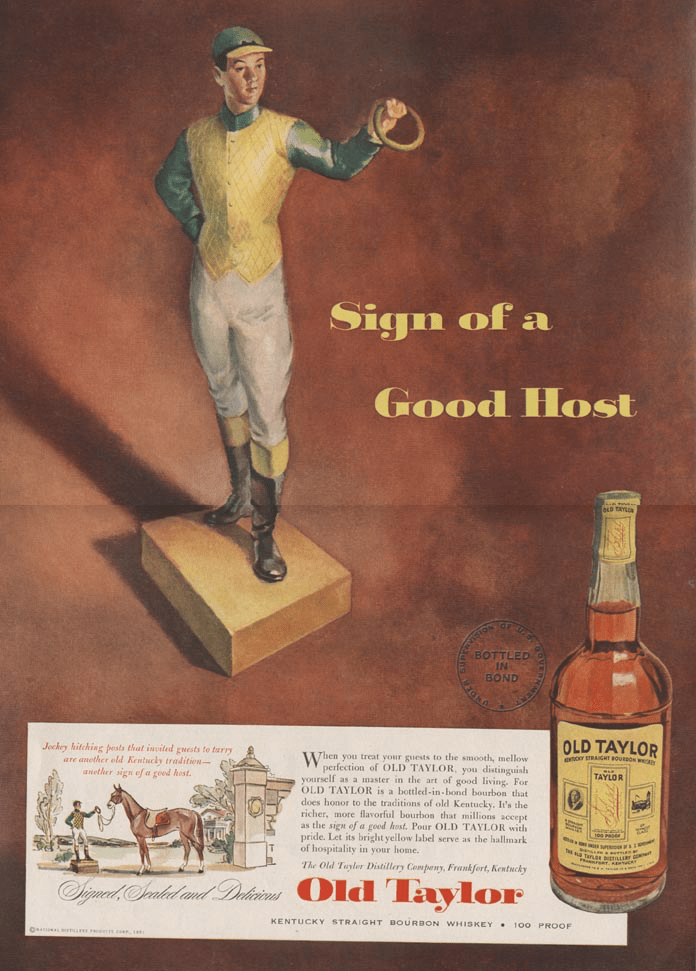Old Taylor Bourbon Advertisement 1947