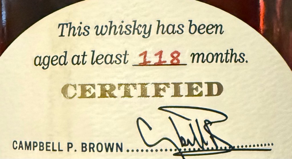 Old Forester President's Choice Back Label